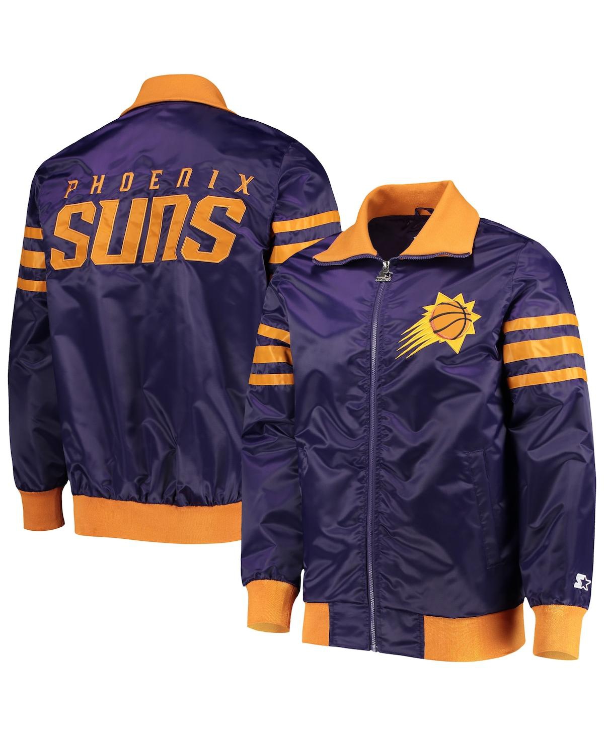 Shop Starter Men's  Purple Phoenix Suns The Captain Ii Full-zip Varsity Jacket