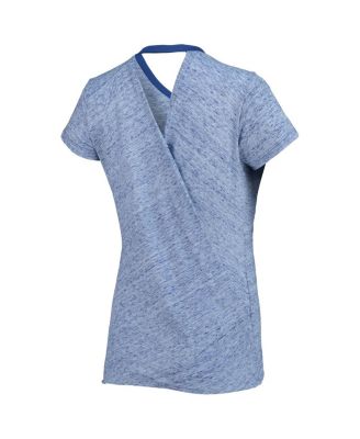 Women's Royal Kansas City Royals Hail Mary Back Wrap Space-Dye V-Neck T-shirt