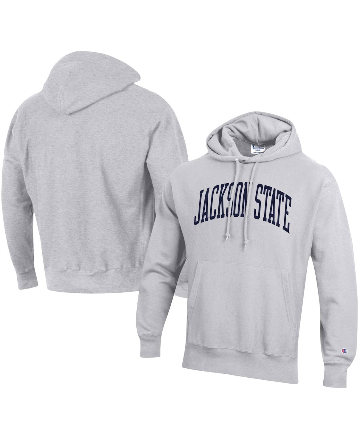 CHAMPION MEN'S CHAMPION GRAY JACKSON STATE TIGERS TALL ARCH PULLOVER HOODIE