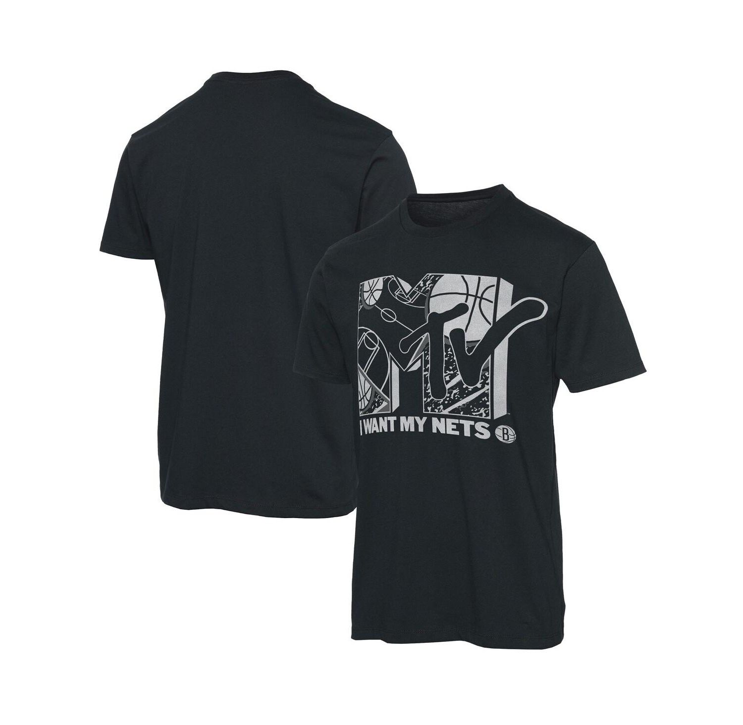 Men's Black Brooklyn Nets NBA x MTV I Want My T-shirt
