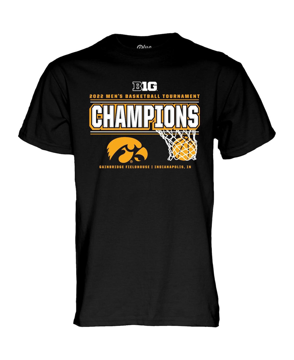 Shop Blue 84 Men's  Black Iowa Hawkeyes 2022 Big Ten Men's Basketball Conference Tournament Champions T-sh