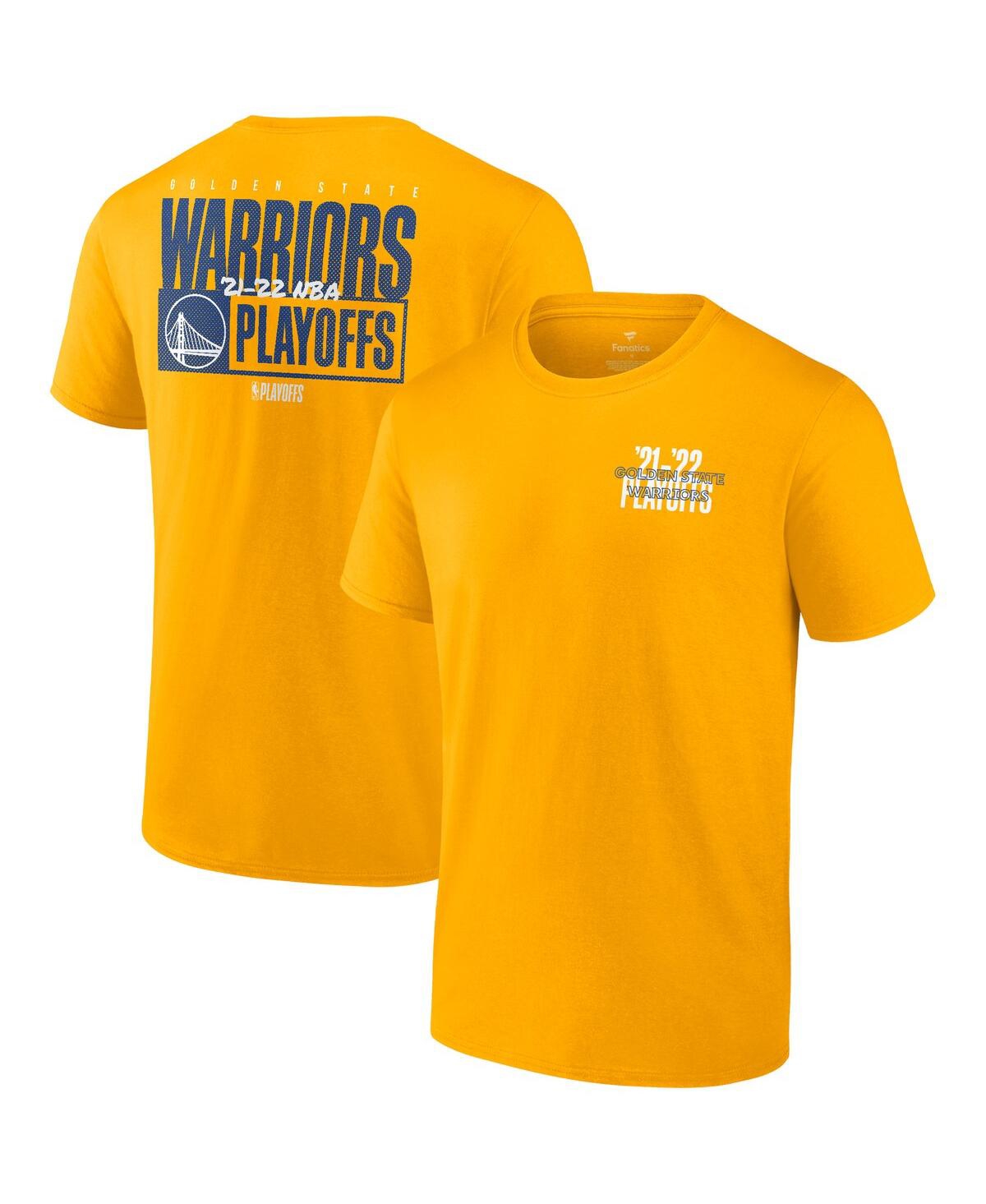 Shop Fanatics Men's  Gold Golden State Warriors 2022 Nba Playoffs Dunk T-shirt