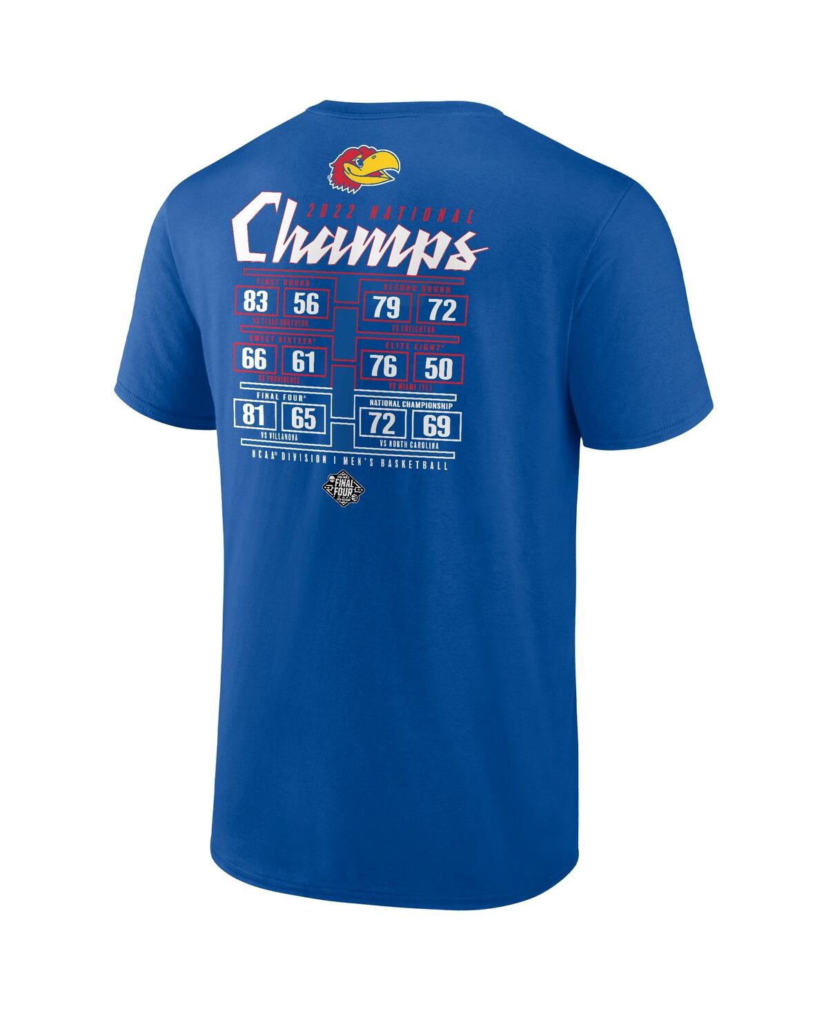 Men's FanaticsKansas Jayhawks 2022 Ncaa Men's Basketball National Champions Schedule T-shirt - Royal