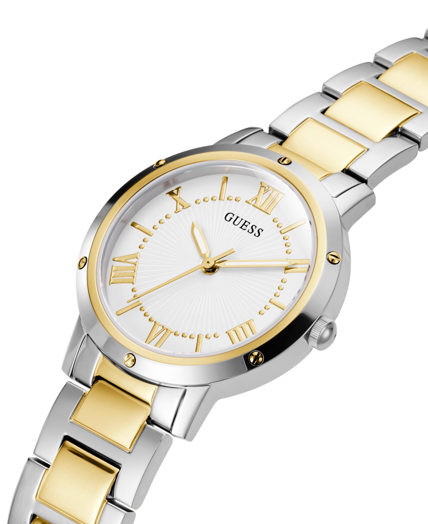 Женские часы GUESS Two Tone Stainless Steel Bracelet Watch, 34mm — фото 4