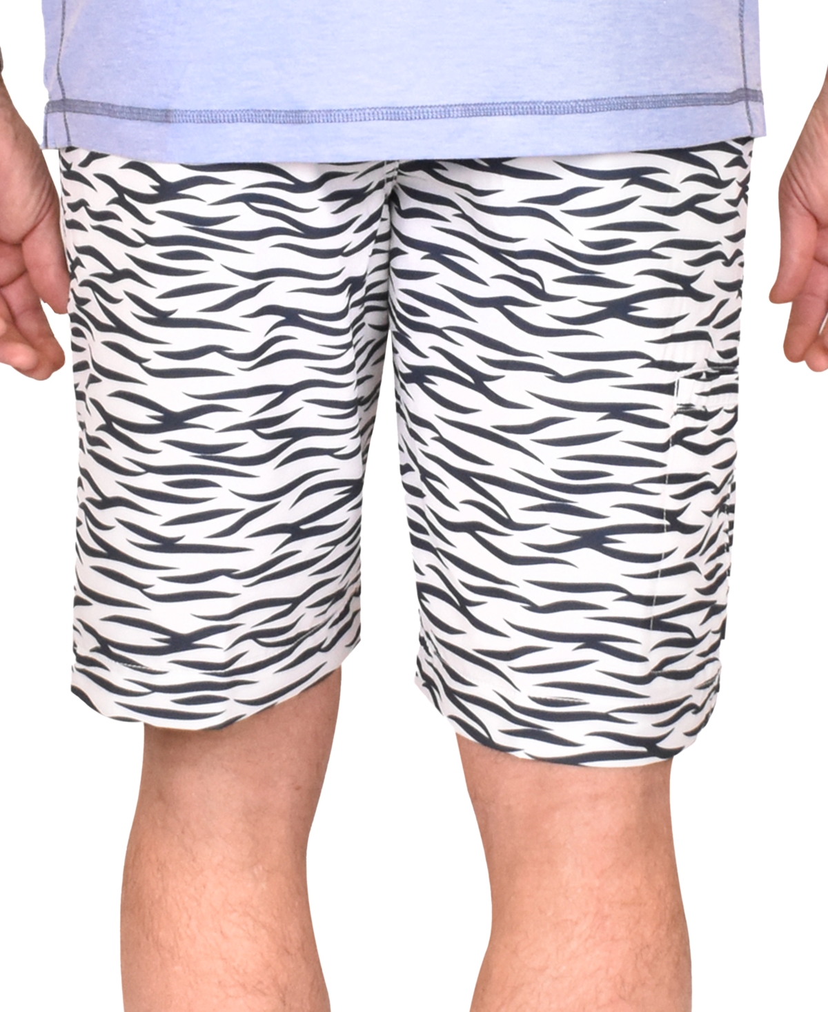 Shop Vintage 1946 Men's Tiger Print Gurkha Flat Front Shorts In Navy,white