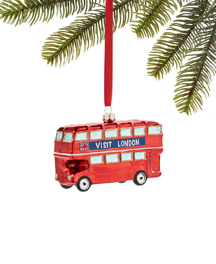 Holiday Lane Around the World Glass London Tour Bus Ornament, Created ...