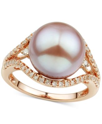 Honora - Cultured White Freshwater Ming Pearl (12mm) & Diamond (1/3 ct. t.w.) Ring in 14k Gold