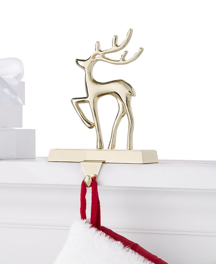 Holiday Lane Northern Holiday Gold Tone Deer Stocking Holder