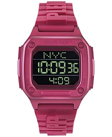 Digital Hyper Shock Pink Silicone Strap Watch 44mm