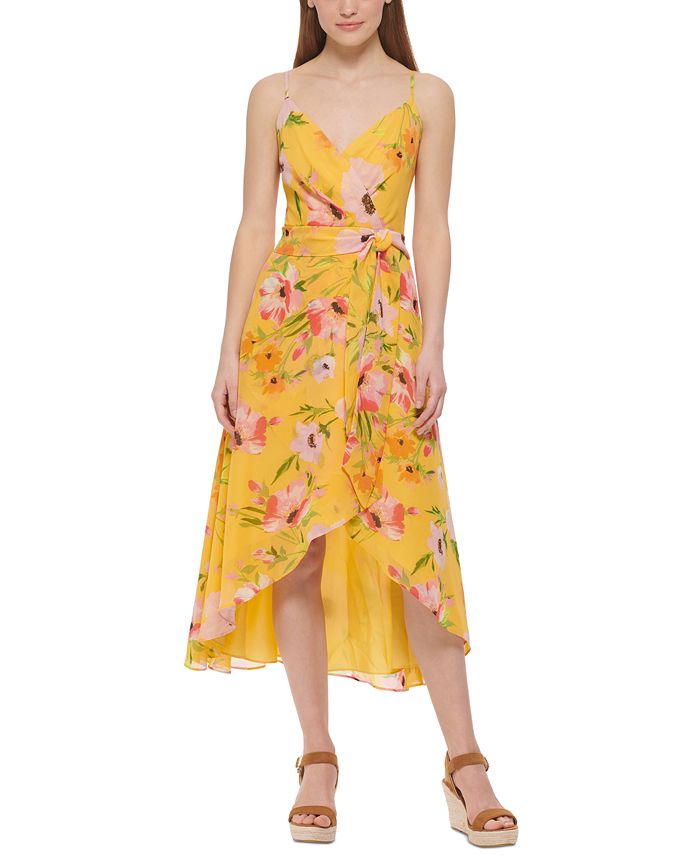 Vince camuto yellow floral dress sales