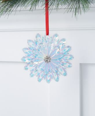 Holiday Lane - Pastel Prism Snowflake with Iridescent Finish and Gems Ornament