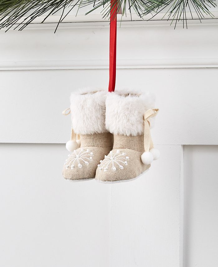Holiday Lane Linen Holiday Boots Ornament, Created for Macy's Macy's