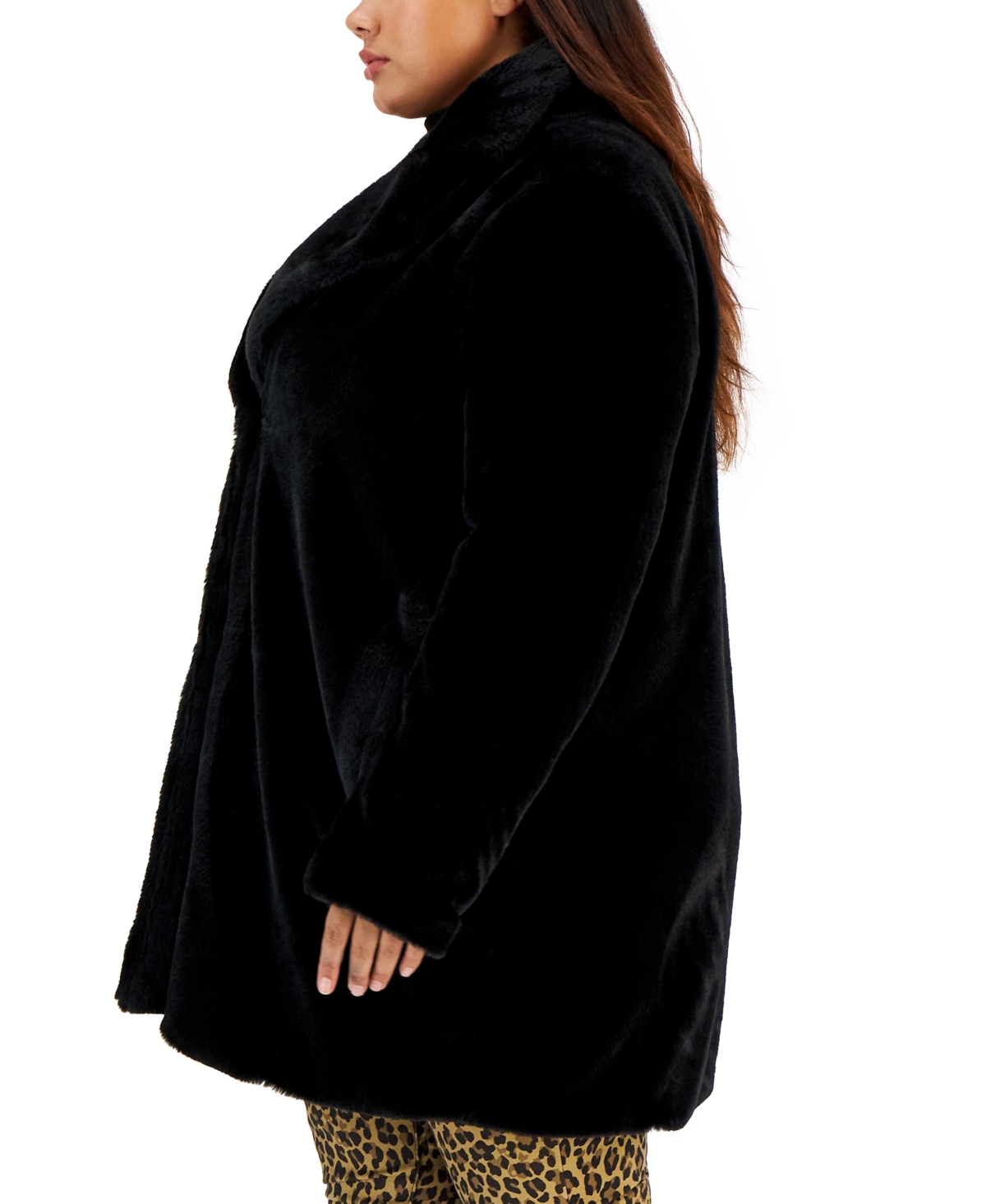 CoffeeShop Juniors Trendy Plus Size Faux-Fur Coat