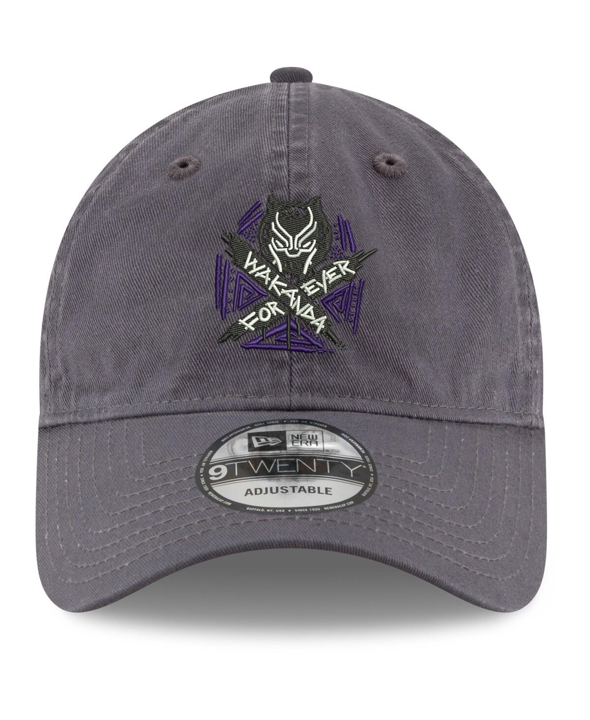 Men's New EraBlack Panther Wakanda Forever 9TWENTY Adjustable Hat - Charcoal