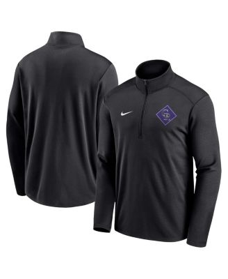 Men's Black Colorado Rockies Diamond Icon Pacer Performance Quarter-Zip Top
