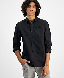 I.N.C. International Concepts® Men's Regular-Fit Shirt with Faux-Leather Trim, Created for Macy's 