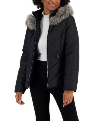 juniors puffer coat with hood