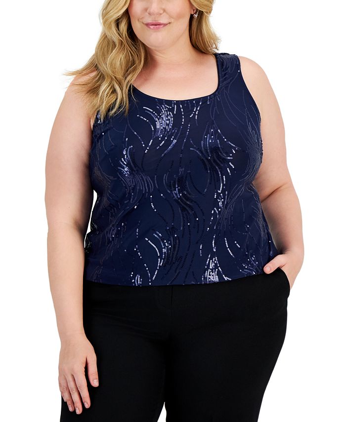 Alex Evenings Women's Plus Printed Twinset Red Size 1X