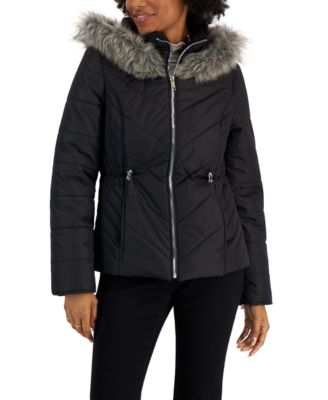 Maralyn & Me Juniors' Faux-Fur-Trim Hooded Puffer Coat & Reviews ...