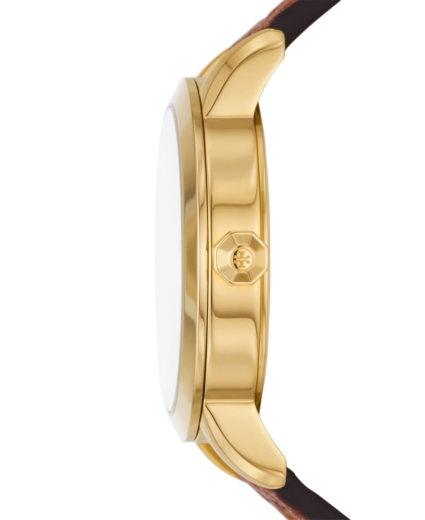 Женские часы Tory Burch The Tory Monogram Embossed Leather Strap Watch 34mm, цвет: Коричневый — фото 2