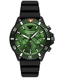 Men's Diver Sport Black & Green Stainless Steel Strap Watch 42mm