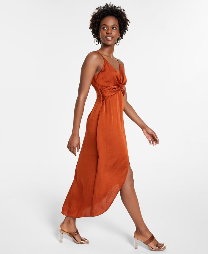 Bar III Women's Twist-Front A-Line Dress, Created for Macy's - Macy's