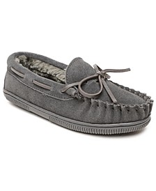Little Boys Pile Lined Hardsole Moccasin Slippers