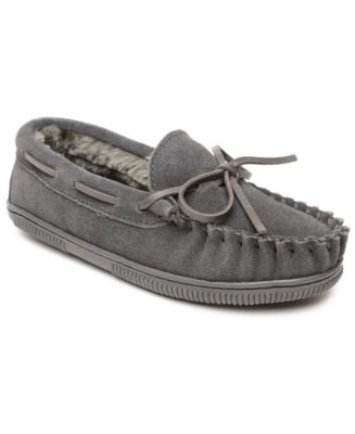 Minnetonka Little Boys Pile Lined Hardsole Moccasin Slippers - Macy's