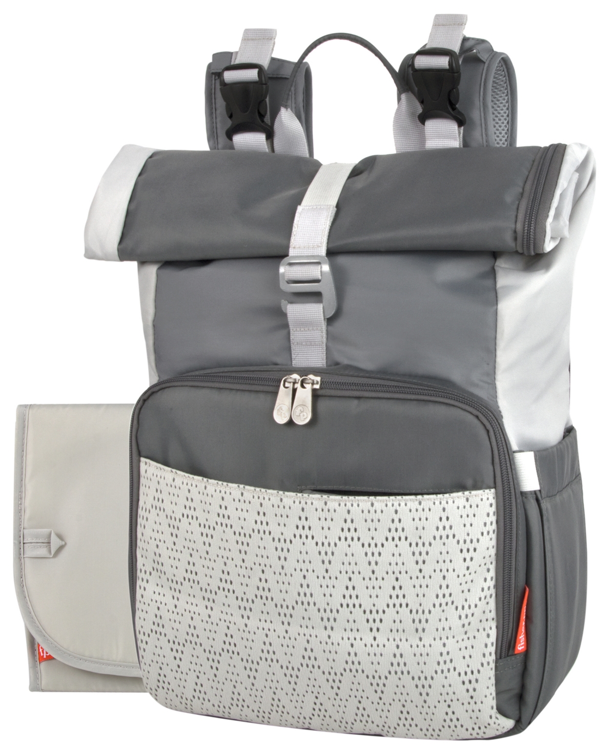 Fisher Price Maverick Roll Top Diaper Backpack In Gray