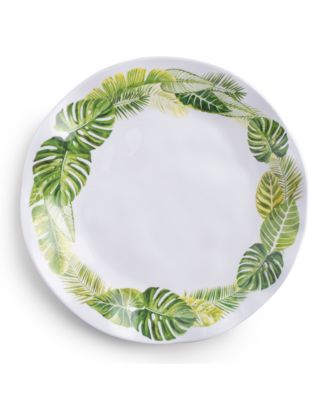 Melamine Palm 10.5" Dinner Plates, Set of 4