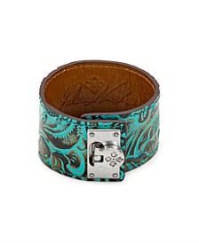 Irena Silver-Tone Printed Leather Cuff Bracelet