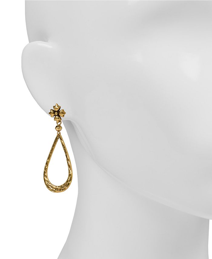 Patricia Nash Gold-Tone Floret & Tear-Shape Drop Earrings - Macy's