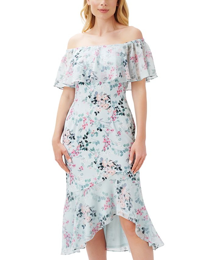 Macy's white off the shoulder dress sales