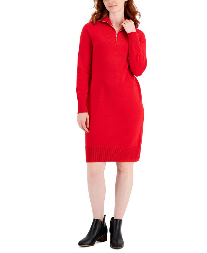 Macy's red sweater dress 2025
