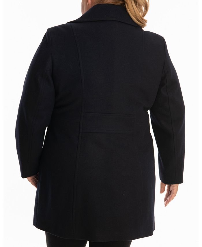 Anne Klein Plus Size SingleBreasted Peacoat, Created for Macy's