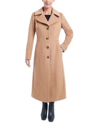 Anne Klein - Women's Single-Breasted Collared Maxi Coat
