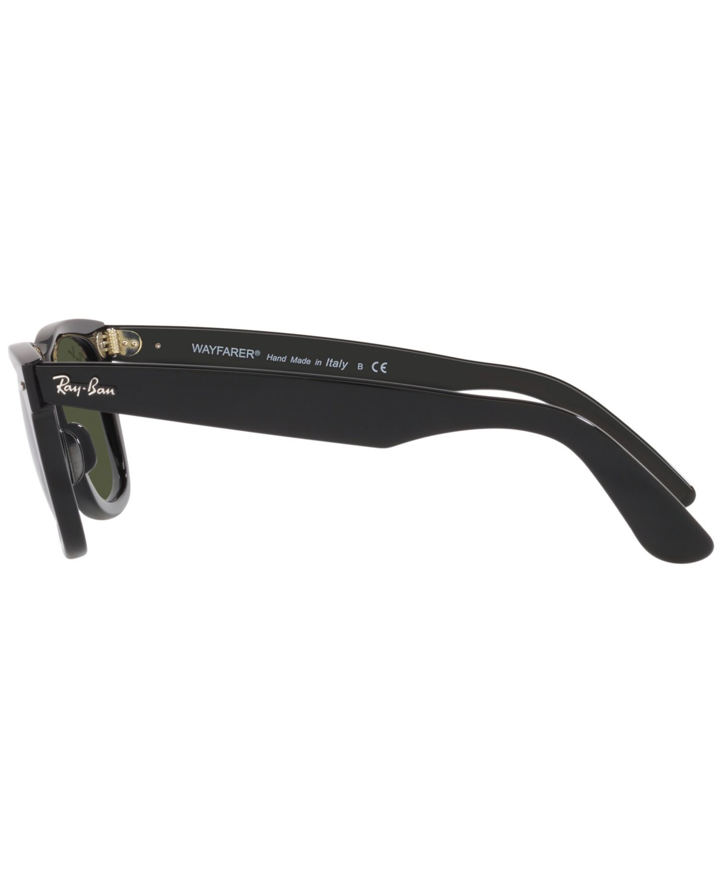 Солнцезащитные очки Ray-Ban Unisex Sunglasses, Wayfarer 50, цвет: Чёрный — фото 2