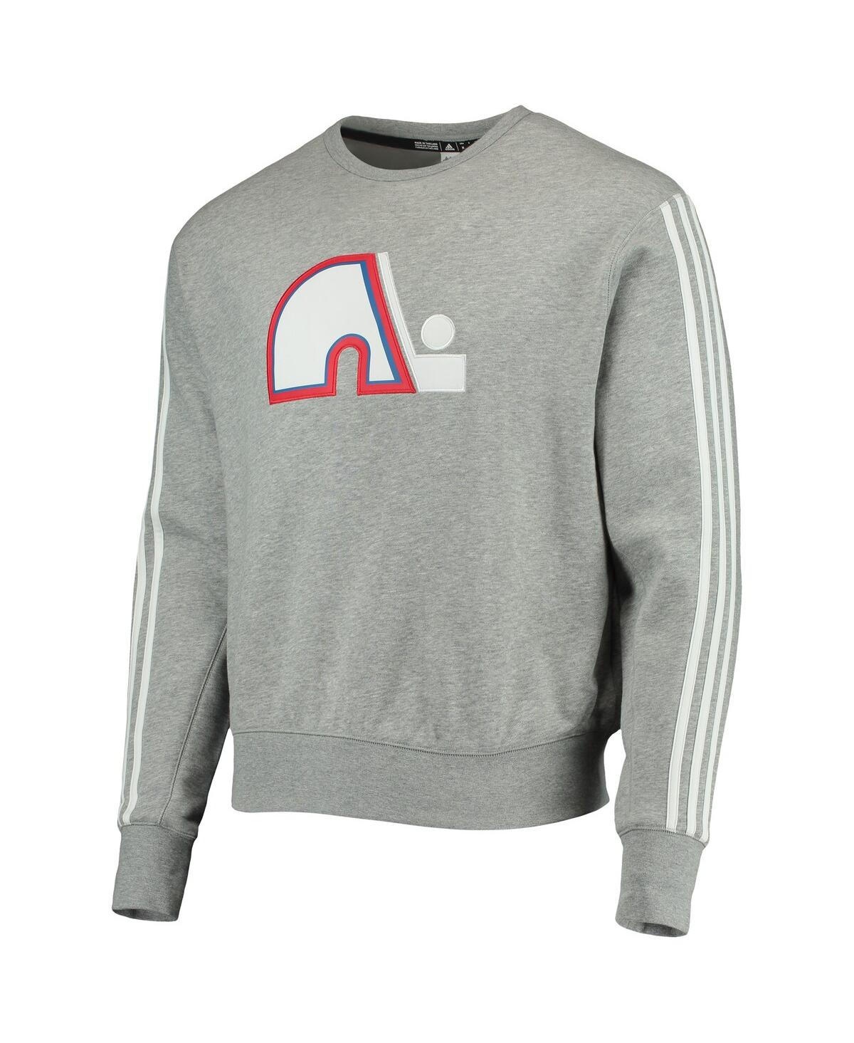 Shop Adidas Originals Men's Adidas Heathered Gray Quebec Nordiques Team Classics Vintage-like Pullover Sweatshirt