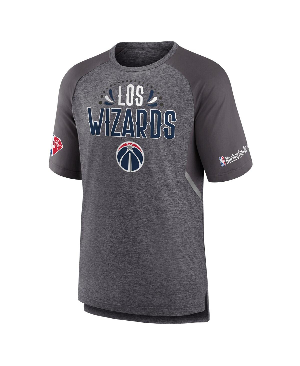 Shop Fanatics Men's  Heathered Gray Washington Wizards 2022 Noches Ene-be-a Core Shooting Raglan T-shirt