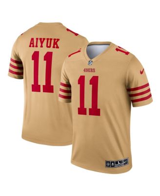 Nike San Francisco 49ers No11 Brandon Aiyuk Gold Men's Stitched NFL Limited Inverted Legend Jersey