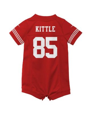 Infant Girls and Boys George Kittle Scarlet San Francisco 49ers Romper Game Jersey