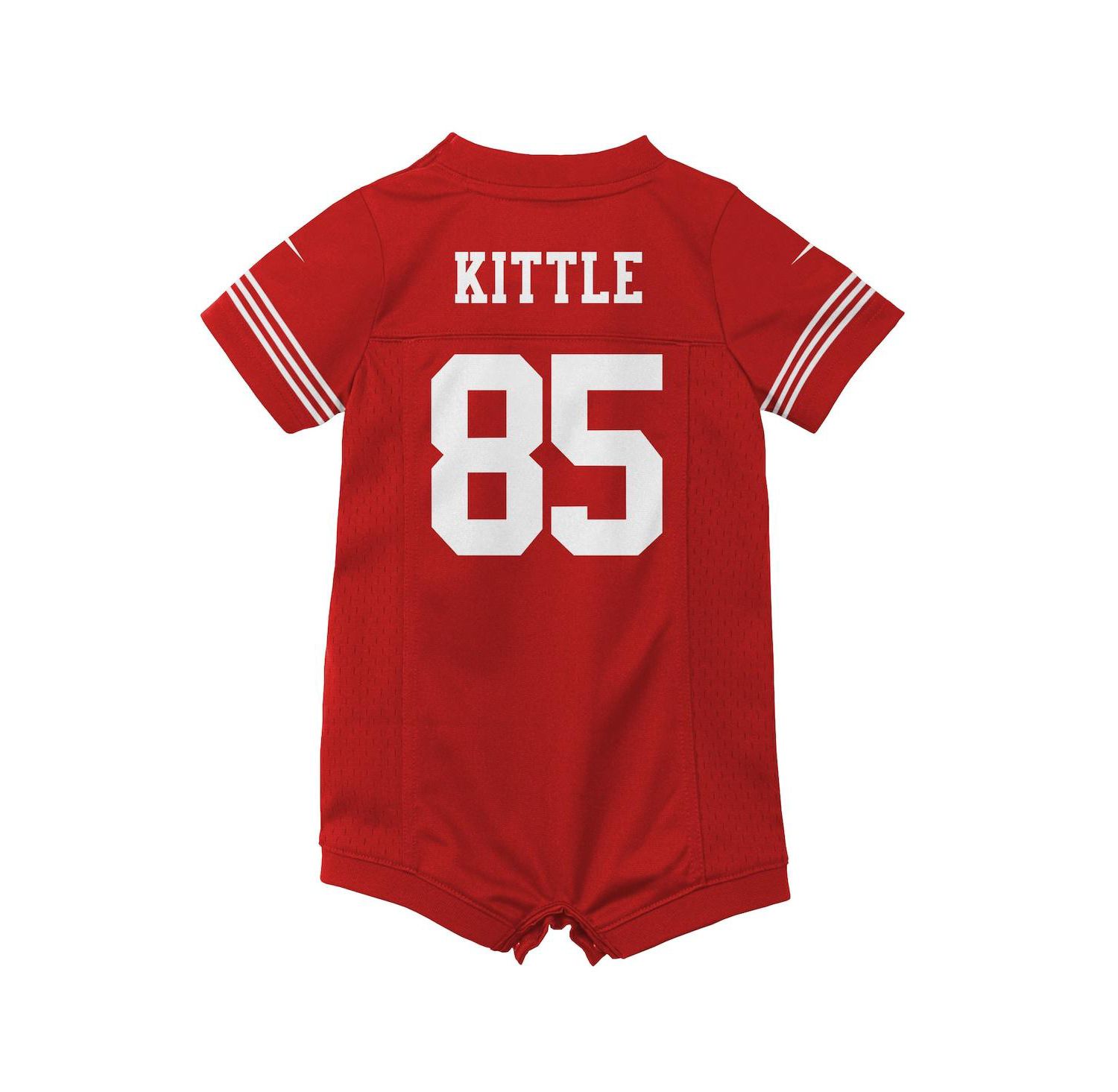 Infant Girls and Boys George Kittle Scarlet San Francisco 49ers Romper Game Jersey