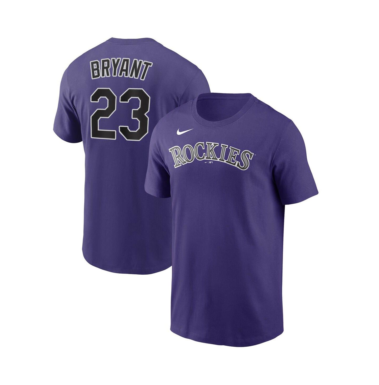 Мужская футболка Nike Kris Bryant Purple Colorado Rockies Player Name & Number — фото 1