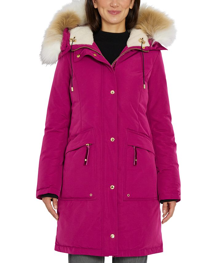 Sam Edelman Women's Faux-Fur-Trim Hooded Parka, Created for Macy's - Macy's