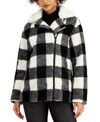 Sebby Juniors' Reversible Plaid Fleece Teddy Coat, Created for Macy's ...