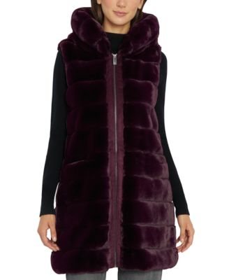 Grooved Hooded Faux-Fur Vest \u0026 Reviews 