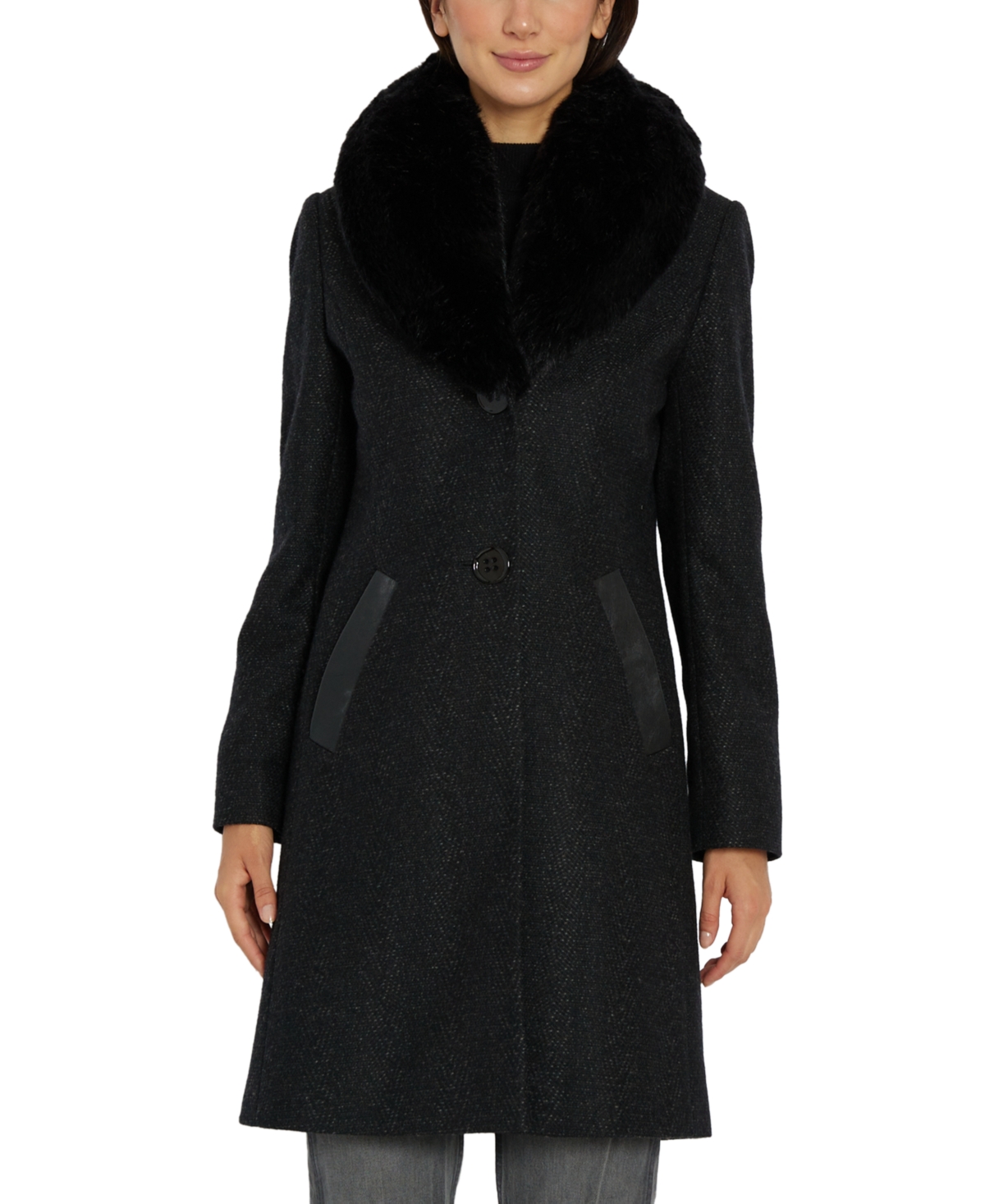 Via spiga women's down coat with faux fur collar cheap
