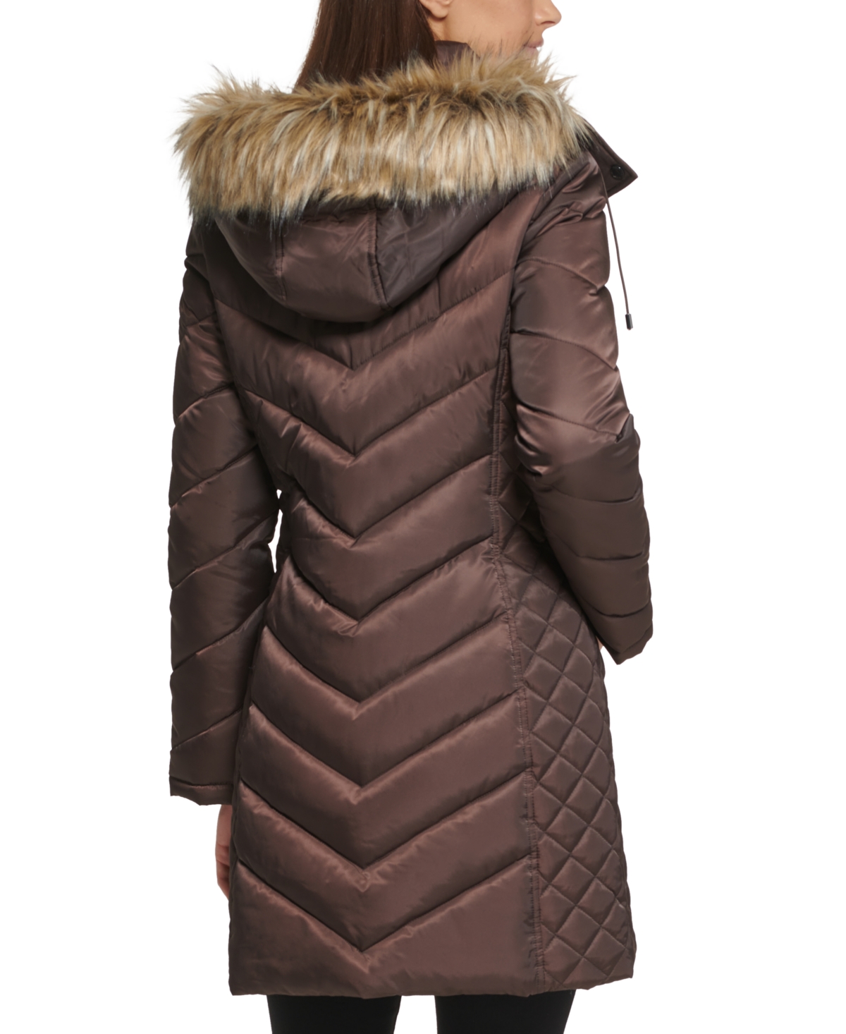 Kenneth Cole Women's Faux-Fur-Trim Hooded Puffer Coat