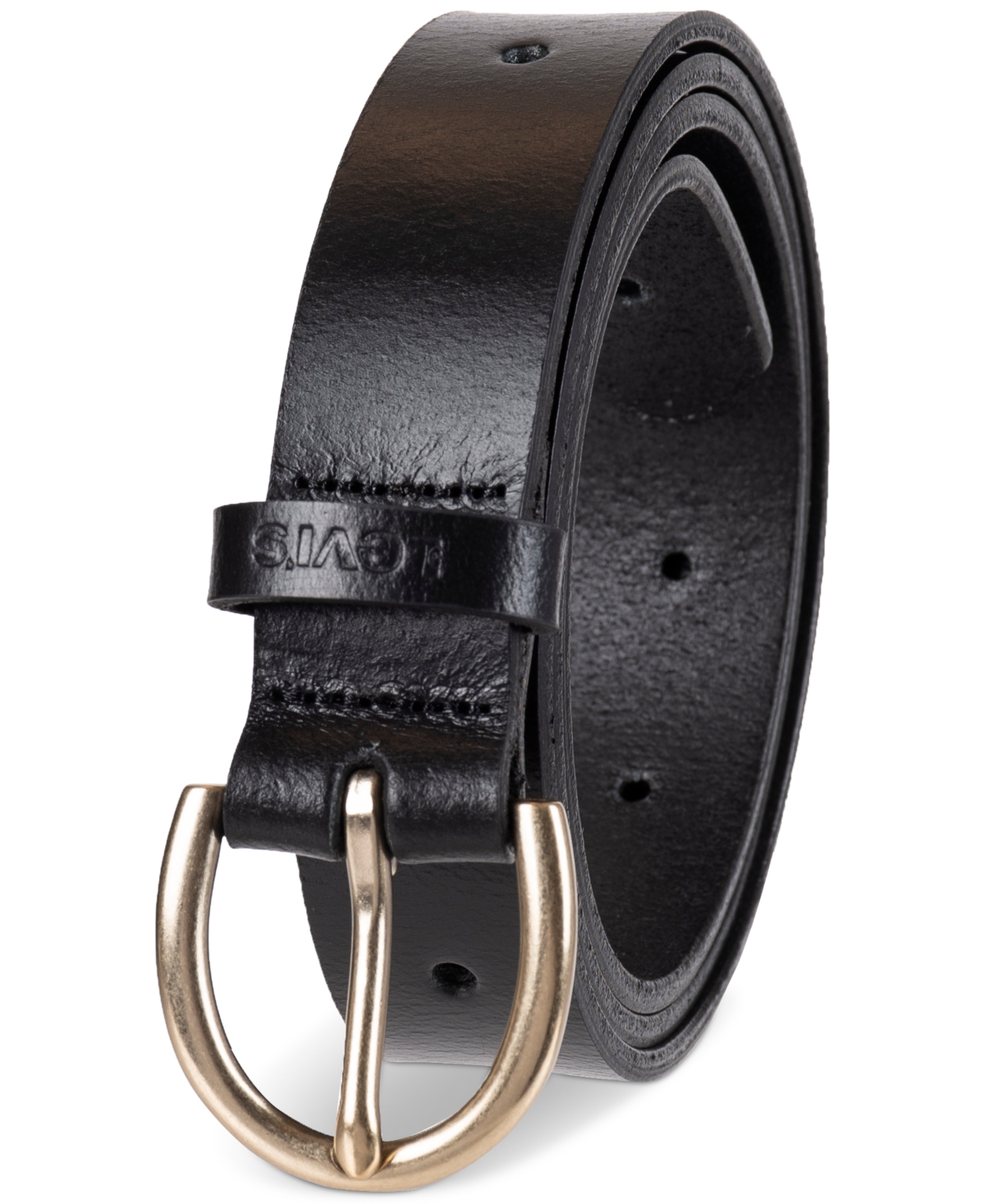 LEVI'S WOMEN'S SLIM ADJUSTABLE PERFORATED LEATHER BELT 