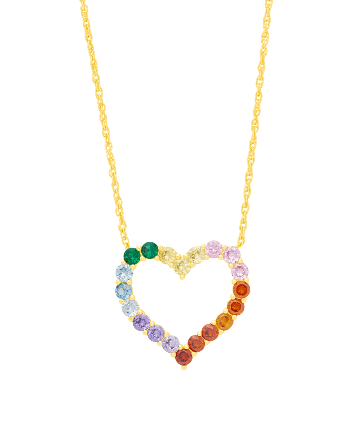 Macy's Women's Rainbow Pendant Necklace In Gold